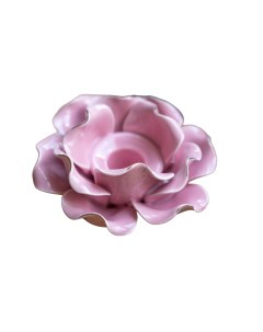 Керамический подсвечник РОЗАЙО для одной свечи розовый 11 см Boltze