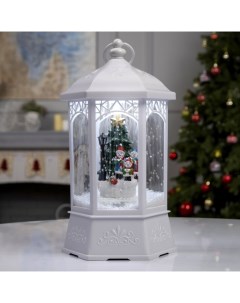 Новогодний светильник Снеговики и елка 9482562 белый теплый Luazon lighting