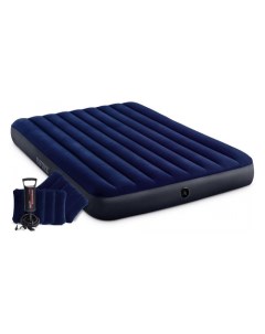 Надувной матрас Classic downy airbed fiber tech с насосом 64765 203x152x25 см Intex