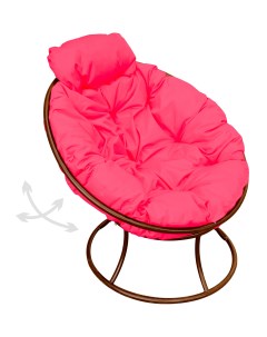 Кресло коричневое Папасан пружинка мини 12080208 розовая подушка M-group