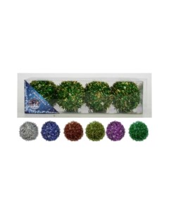 Набор шаров на ель Мишура Е50062 7 см 4 шт цвет в ассортименте Snowmen