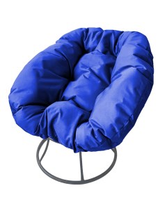 Кресло серое Пончик 12310310 синяя подушка M-group