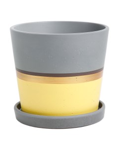 Цветочный горшок Лувр КБ К2 164 02 1 2 л желтый серый 1 шт Miss pots