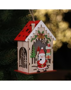 Новогодний светильник Дед Мороз с подарками 7653613 белый теплый Nobrand