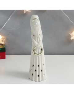 Новогодний светильник Дедушка мороз с веночком 7374117 белый теплый Nobrand