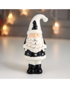 Сувенир керамика Дед Мороз кудрявая борода чёрный кафтан колпак с ёлочкой 13 9х5 4х5 6 Nobrand