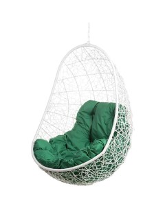 Подвесное кресло белое Easy зеленая подушка Bigarden