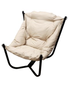 Кресло черное Чил 12360401 бежевая подушка 80х85х72см M-group