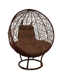 Кресло садовое Круг коричневое на подставке ротанг 11080205 коричневая подушка M-group
