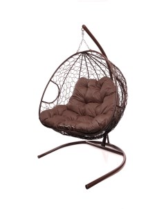 Подвесное кресло коричневый Для двоих ротанг 11450205 коричневая подушка M-group
