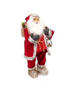 Новогодняя фигурка Дед Мороз с фонарем M40 28 5x37 5x80 см Nobrand