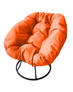 Кресло чёрное Пончик 12310407 оранжевая подушка M-group