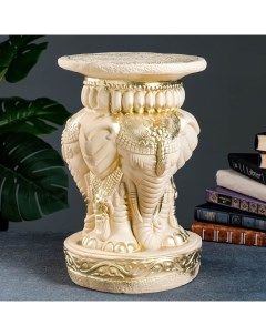 Подставка Три слона слоновая кость 43х28х28см Хорошие сувениры