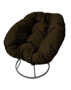 Кресло серое Пончик 12310305 коричневая подушка M-group