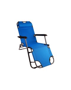 Кресло шезлонг складной туристическое синее текстиль с металлом 153 Х 60 Х 79 см Maclay
