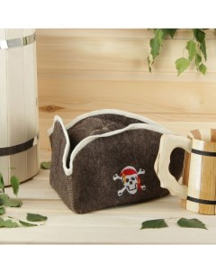 Шапка для бани Пират с вышивкой Добропаровъ