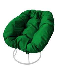 Кресло белое Пончик 12310104 зелёная подушка M-group