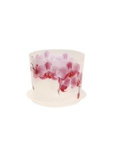 Цветочное кашпо Деко с подставкой M3106OW 2 4 л белая орхидея 1 шт Idea
