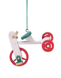 Елочная игрушка Детский велосипед 1013 Classic Red Wheels 1шт разноцветный Wood-souvenirs
