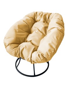 Кресло чёрное Пончик 12310401 бежевая подушка M-group