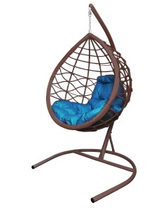 Подвесное кресло коричневый Капля Лори 11530203 голубая подушка M-group