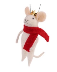 Елочная игрушка Мышка в короне 80121 11 5 см 1 шт Феникс present