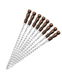 Набор шампуров с деревянной ручкой шашлычный набор комплект шампура длина 40 см 8 шт Nobrand