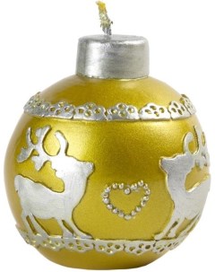 Свеча новогодняя Золотой шар 6 см Феникс-презент