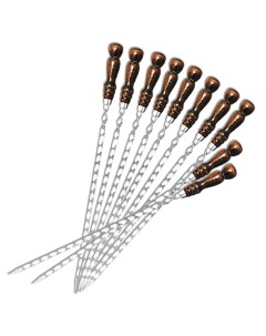 Набор шампуров с деревянной ручкой шашлычный набор комплект шампура длина 40 см 10 шт Nobrand
