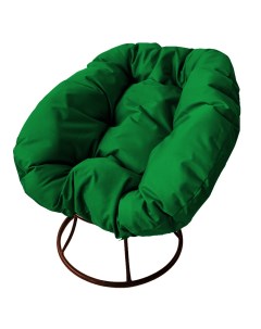 Кресло коричневое Пончик 12310204 зелёная подушка M-group