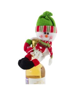Елочная игрушка снеговик 4356 21 см белый зеленый красный 1 шт Волшебная страна