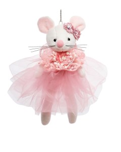 Елочная игрушка Мышка с орнаментом розовая 801061 20 см 1 шт Art east