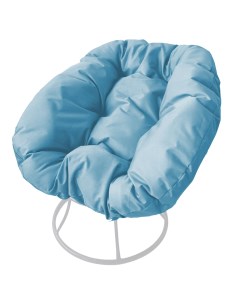 Кресло белое Пончик 12310103 голубая подушка M-group