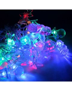 Световая гирлянда новогодняя Новогодние игрушки 14604 4 4 м разноцветный RGB Космос