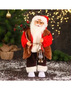 Новогодняя фигурка Дед Мороз двигается ботинки светятся Р00012810 1 шт Зимнее волшебство