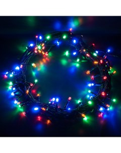Световая гирлянда новогодняя Нить 400 002 10 м разноцветный RGB Eurosvet