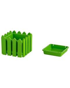 Цветочное кашпо Лардо квадратное зеленый 1 шт Элластик пласт