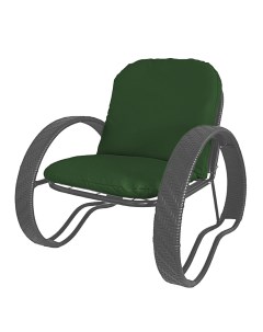 Кресло садовое ФАСОЛЬ с ротангом 12370304 серый зелёная подушка M-group