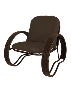 Кресло садовое ФАСОЛЬ с ротангом 12370205 коричневый коричневая подушка M-group