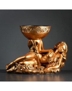 Фигура с кашпо Девушка лежа бронза 1 7 л 42х36см Хорошие сувениры