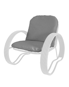 Кресло садовое ФАСОЛЬ с ротангом 12370109 белый серая подушка M-group