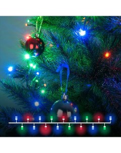 Световая гирлянда новогодняя Нить 400 004 5 м разноцветный RGB Eurosvet
