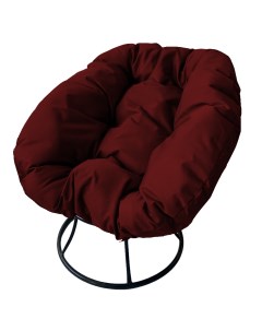 Кресло чёрное Пончик 12310402 бордовая подушка M-group