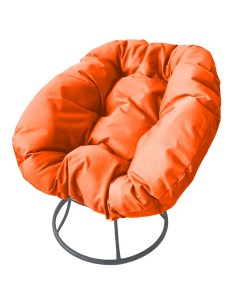 Кресло серое Пончик 12310307 оранжевая подушка M-group