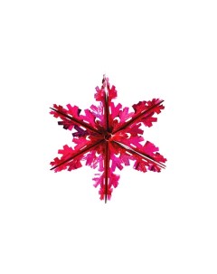 Подвесное украшение Снежинка из фольги праздник H121HM 35 см розовый Holiday classics