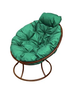 Кресло садовое Папасан мини коричневое 12060204 зелёная подушка M-group