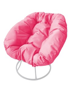 Кресло белое Пончик 12310108 розовая подушка M-group