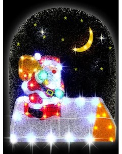 Световое панно Дед Мороз на крыше PKQE08DD002 разноцветный RGB Snowhouse