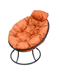 Кресло садовое Папасан мини черное 12060407 оранжевая подушка M-group