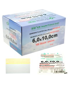 Лейкопластырь бактерицидный 6 0 см х 10 0 см SFM 100 шт Sfm hospital products